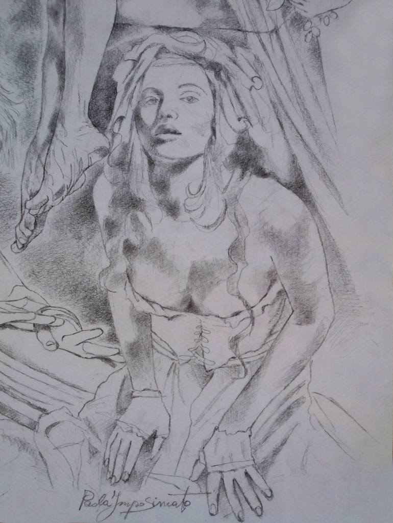 Original Figurative Portrait Drawing by Paola Imposimato