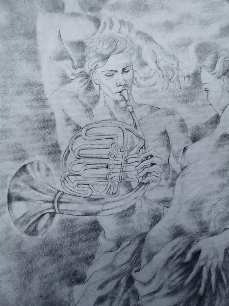 Original Figurative Music Drawing by Paola Imposimato