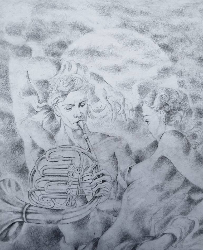 Original Figurative Music Drawing by Paola Imposimato