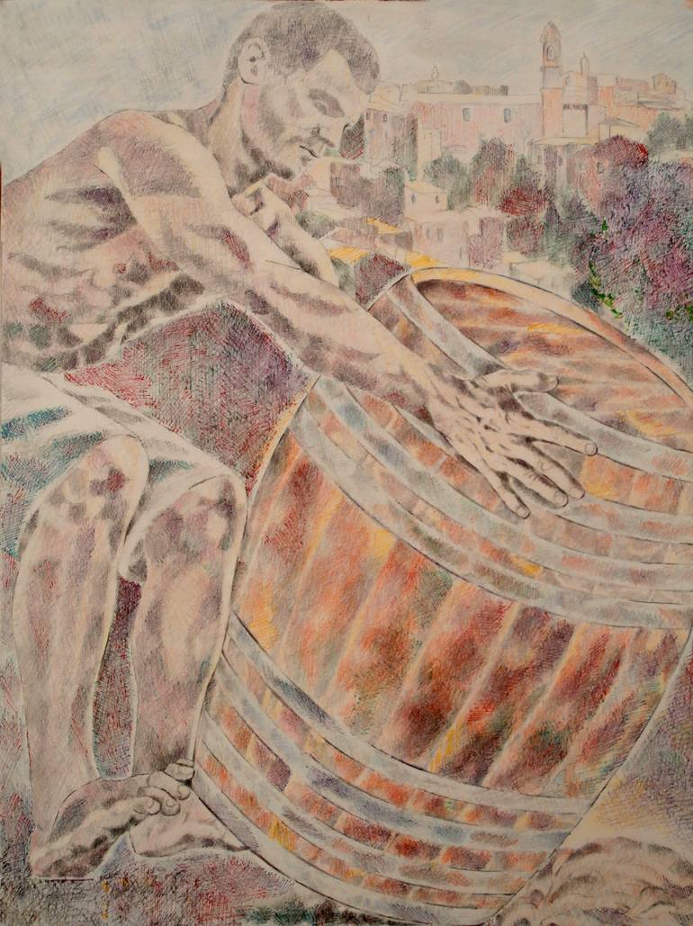 Original Expressionism People Drawing by Paola Imposimato