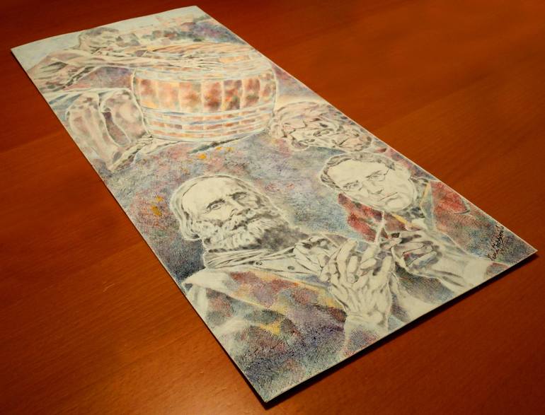 Original Expressionism People Drawing by Paola Imposimato