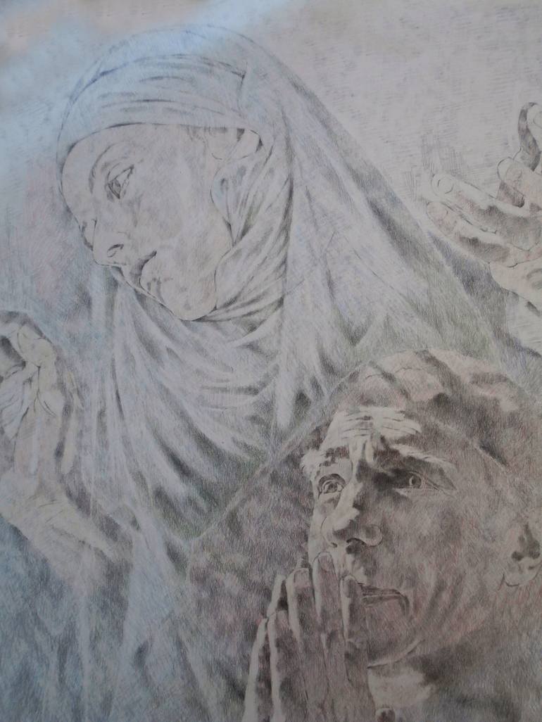 Original Figurative Religious Drawing by Paola Imposimato