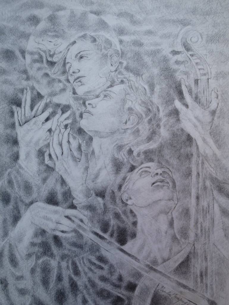 Original Figurative Music Drawing by Paola Imposimato