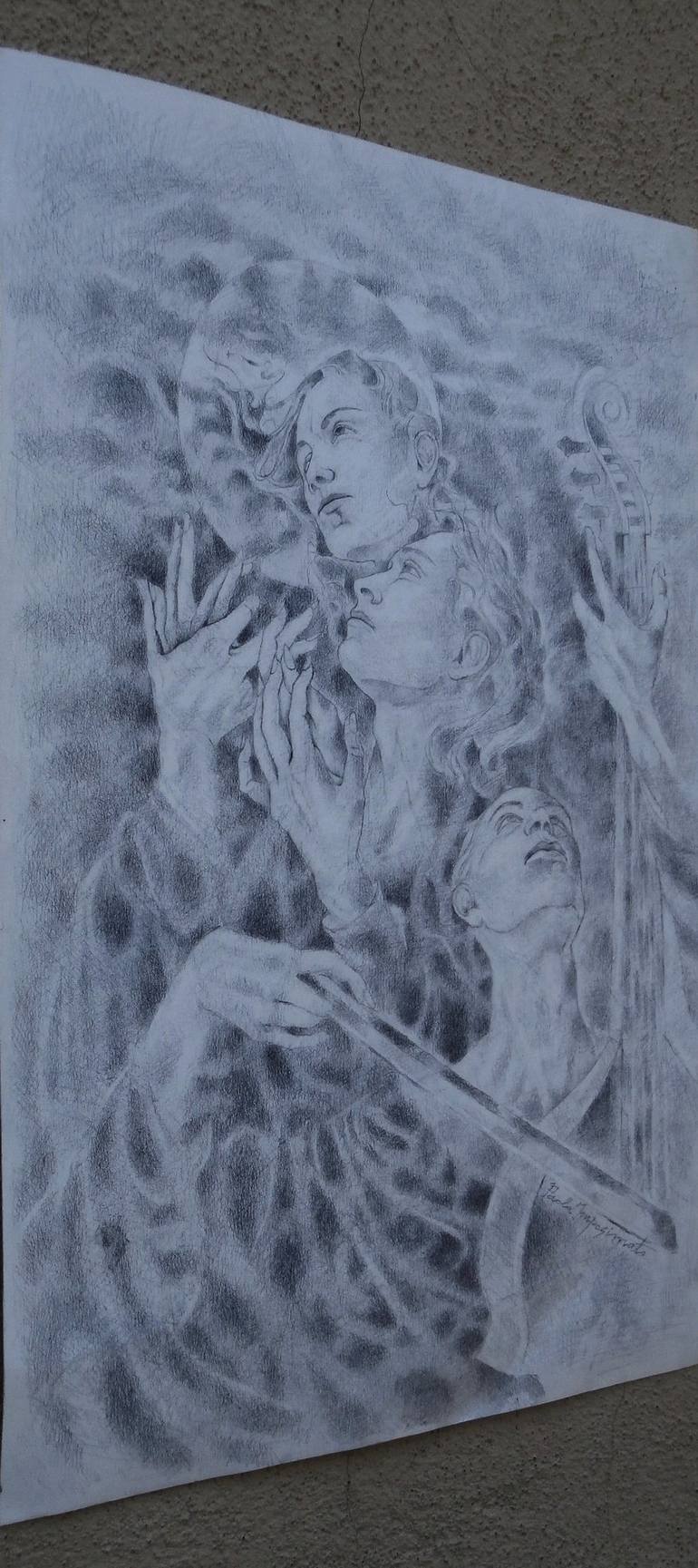 Original Figurative Music Drawing by Paola Imposimato