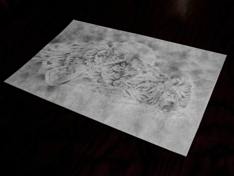 Original Art Nouveau Music Drawing by Paola Imposimato