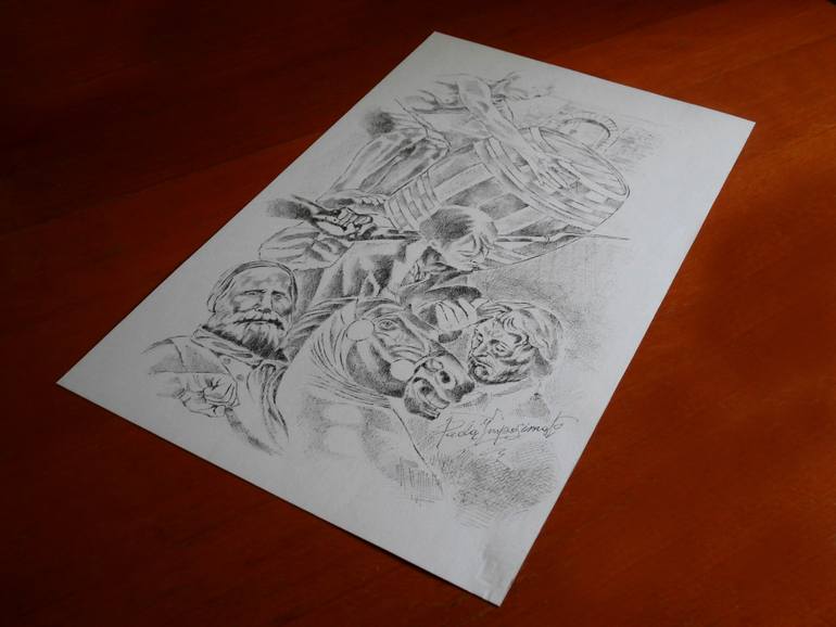 Original Expressionism Pop Culture/Celebrity Drawing by Paola Imposimato