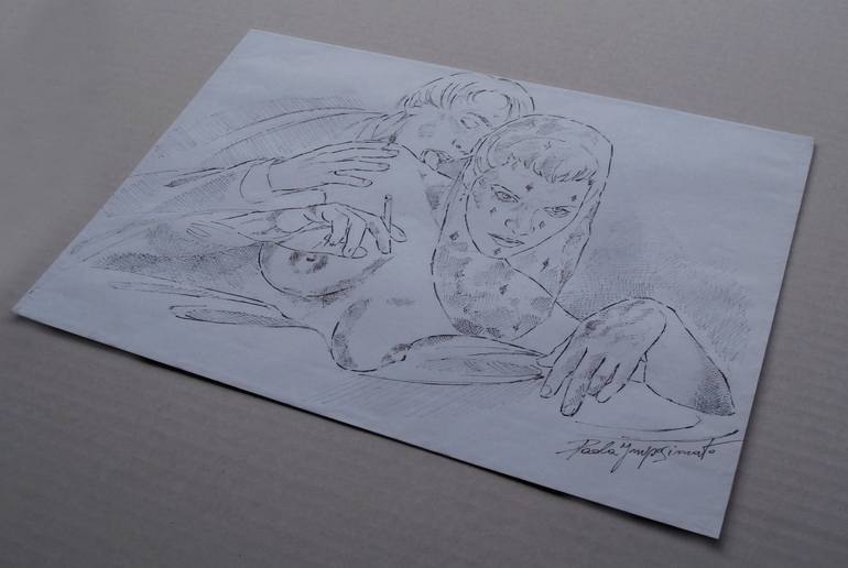 Original Erotic Drawing by Paola Imposimato