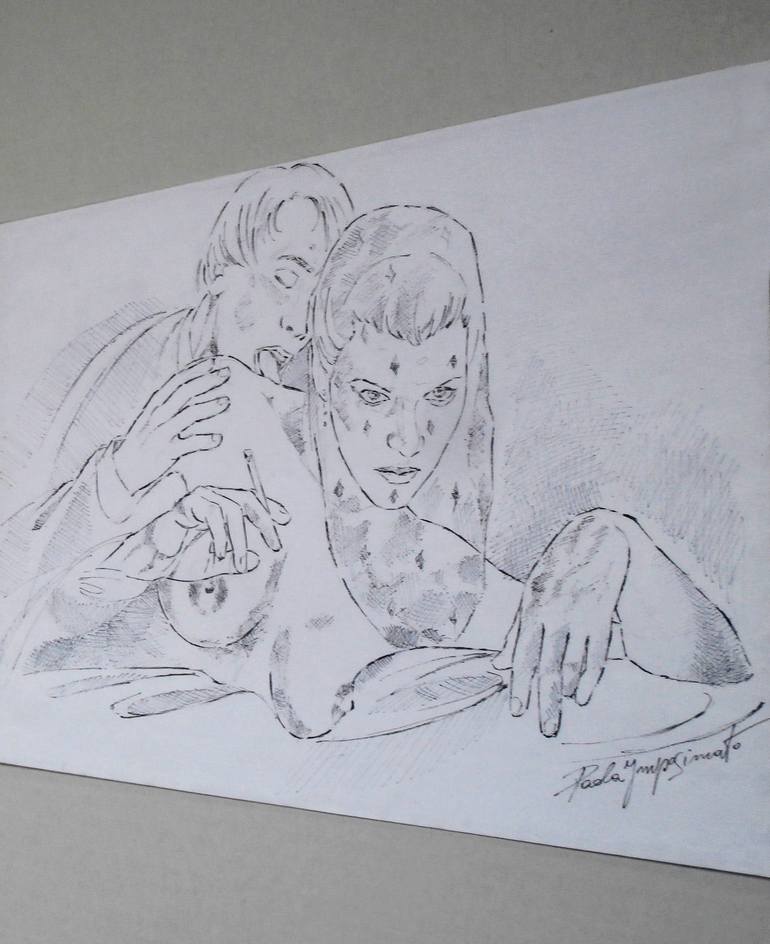 Original Erotic Drawing by Paola Imposimato