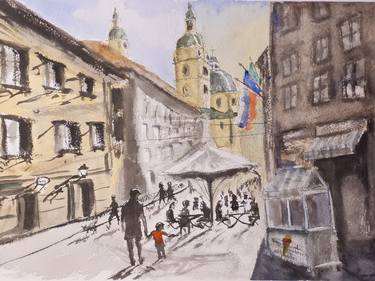 Print of Cities Paintings by vojko anzeljc