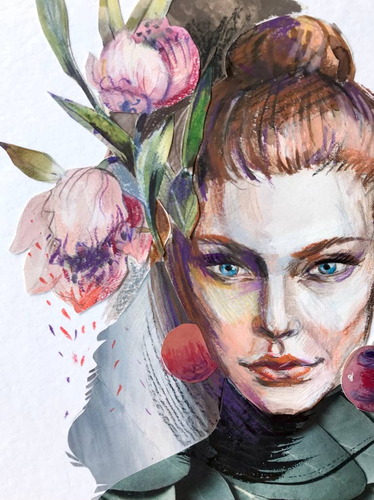 Original Figurative Women Mixed Media by Sofia Khaleeva
