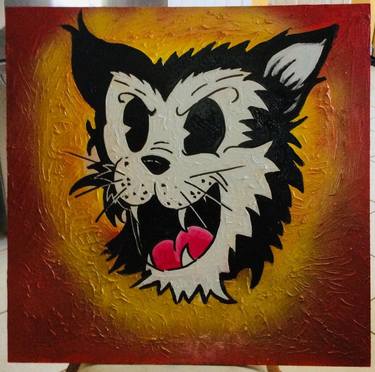 Original Street Art Cats Paintings by Ian Kaye