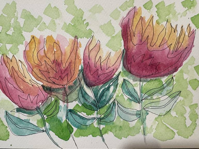 Original Floral Painting by Anishha Deshhpande