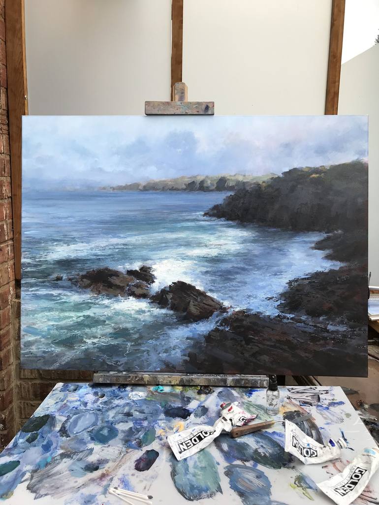 Original Fine Art Seascape Painting by antony hinchliffe