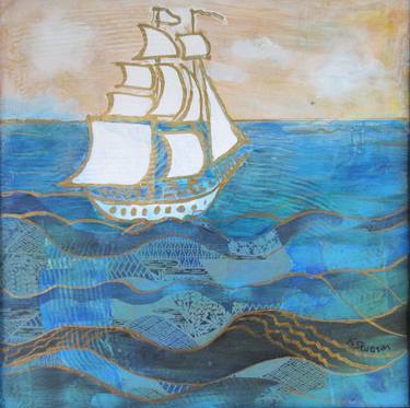 Print of Folk Seascape Paintings by Karen Severson