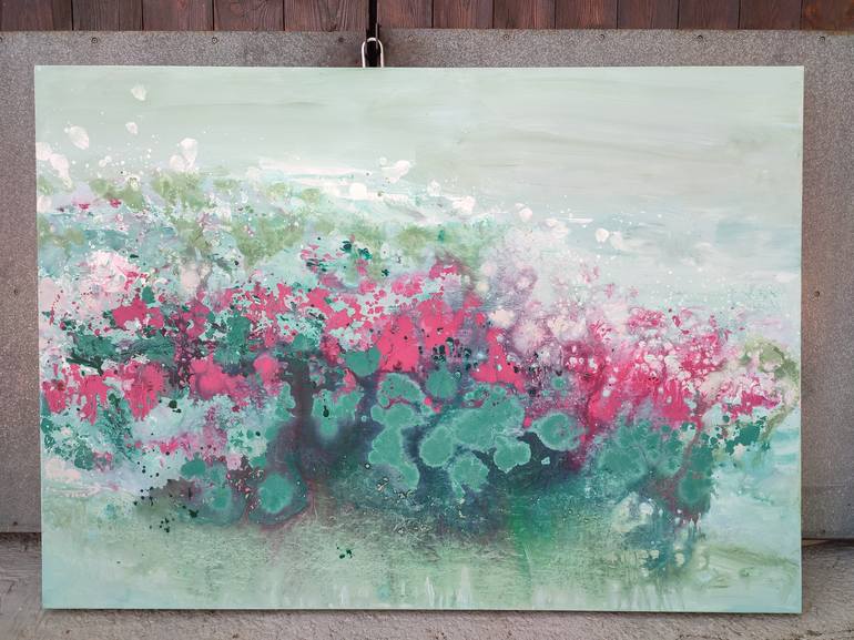 Original Abstract Floral Painting by Laura Alonso Medina