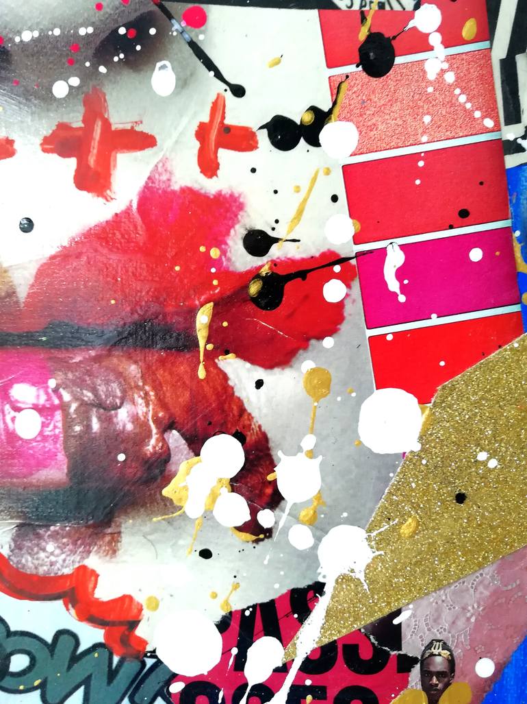 Original Abstract Pop Culture/Celebrity Collage by Alina Zvyagintceva 