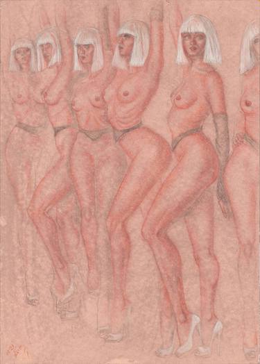 Original Realism Erotic Drawings by Lina Bo