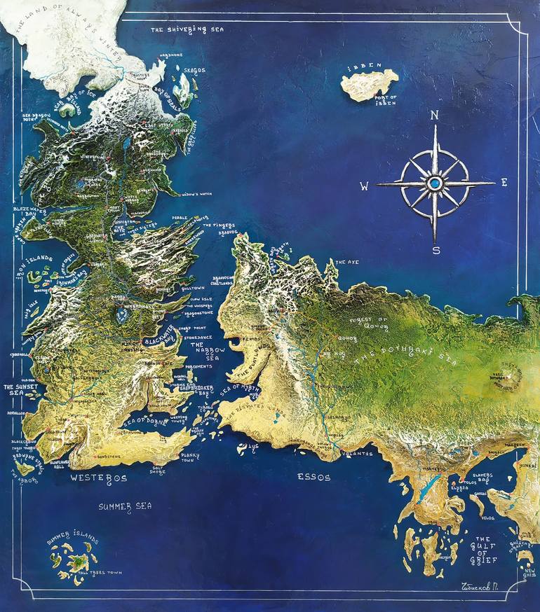 Map Of Westeros And Essos Painting By Pavel Chibis Saatchi Art