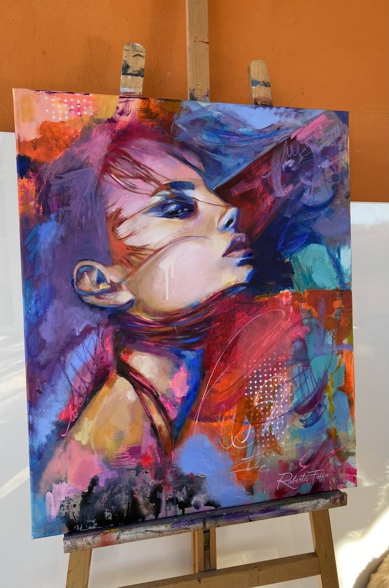 Original Abstract Portrait Painting by Roberta Foffo