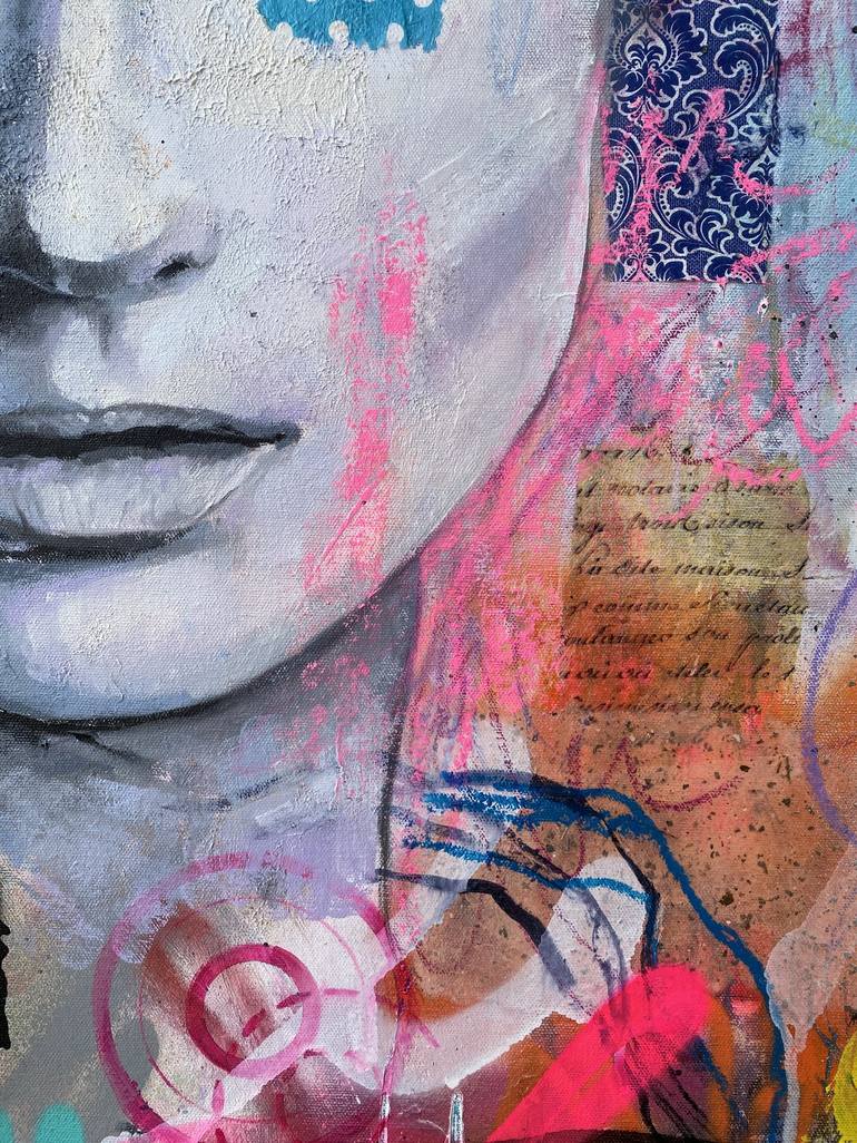 Original Abstract Portrait Mixed Media by Roberta Foffo