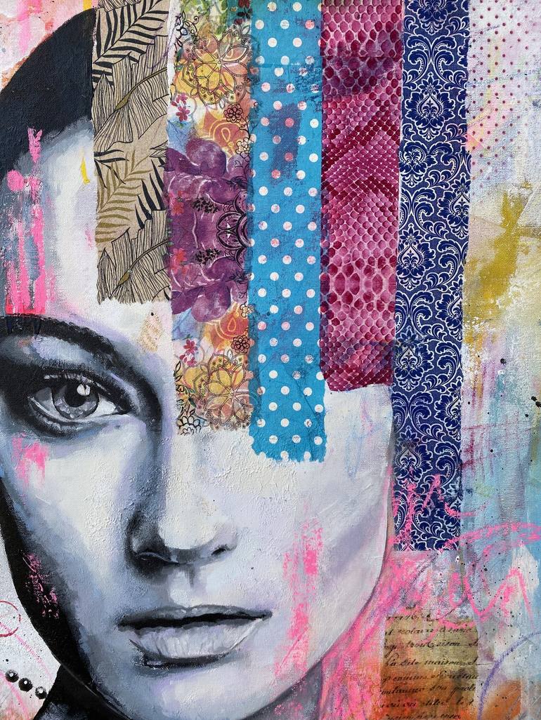 Original Abstract Portrait Mixed Media by Roberta Foffo