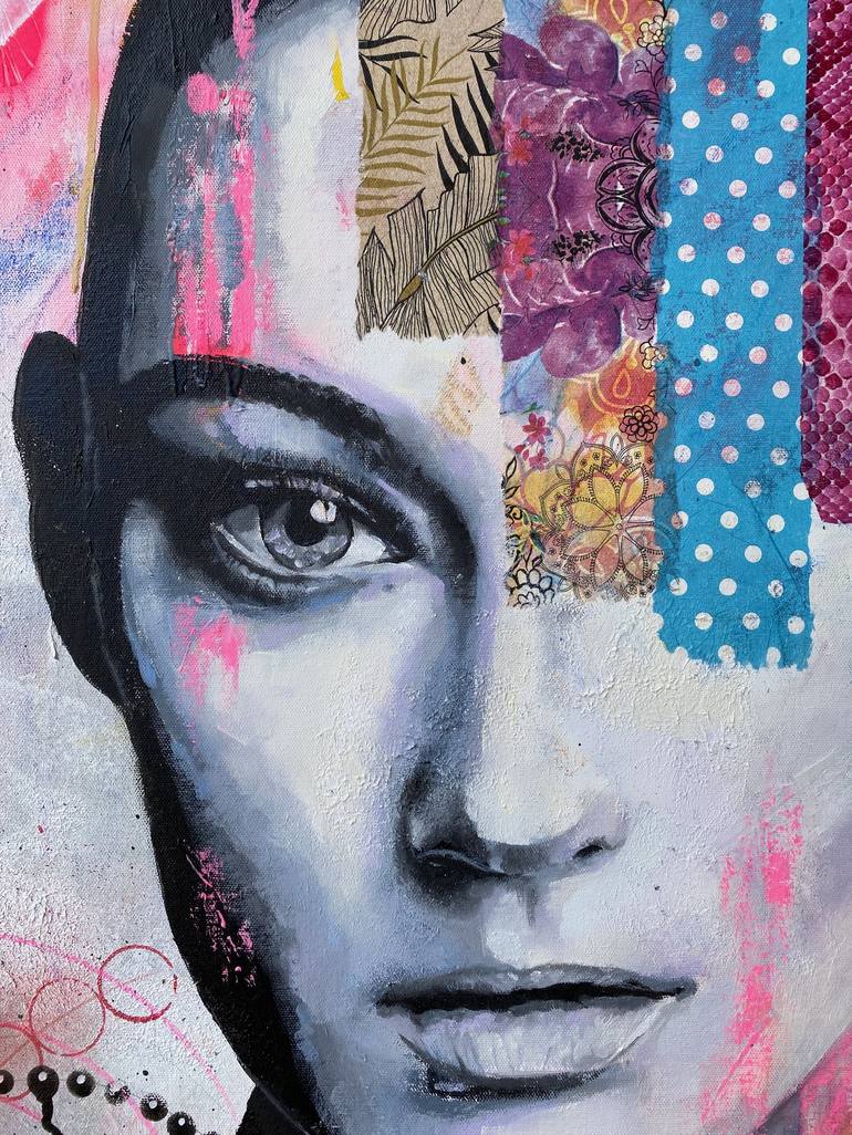 Original Abstract Portrait Mixed Media by Roberta Foffo