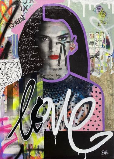 Original Portraiture Pop Culture/Celebrity Mixed Media by Bold Ro
