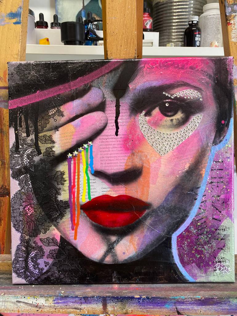 Original Pop Art Pop Culture/Celebrity Mixed Media by Roberta Foffo