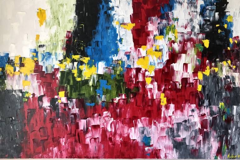 Original Abstract Painting by Hugo Auler Jr | Abstract Art on Canvas | Playing with blood