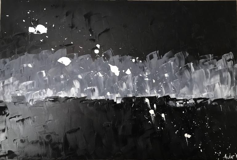 Original Abstract Painting by Hugo Auler Jr | Abstract Art on Canvas | White night