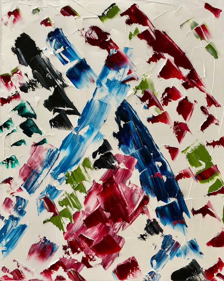 Original Abstract Painting by Hugo Auler Jr | Abstract Art on Canvas | Colorful winter