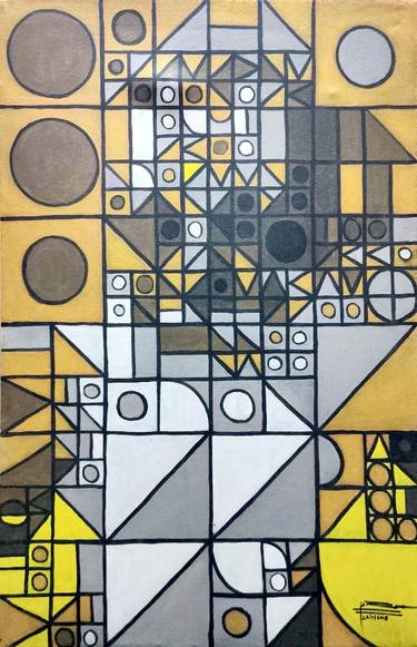 Original Abstract Geometric Paintings by Jitender Singh Rana
