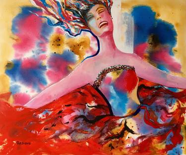 Print of Expressionism Women Paintings by Svetlana Rezvaya