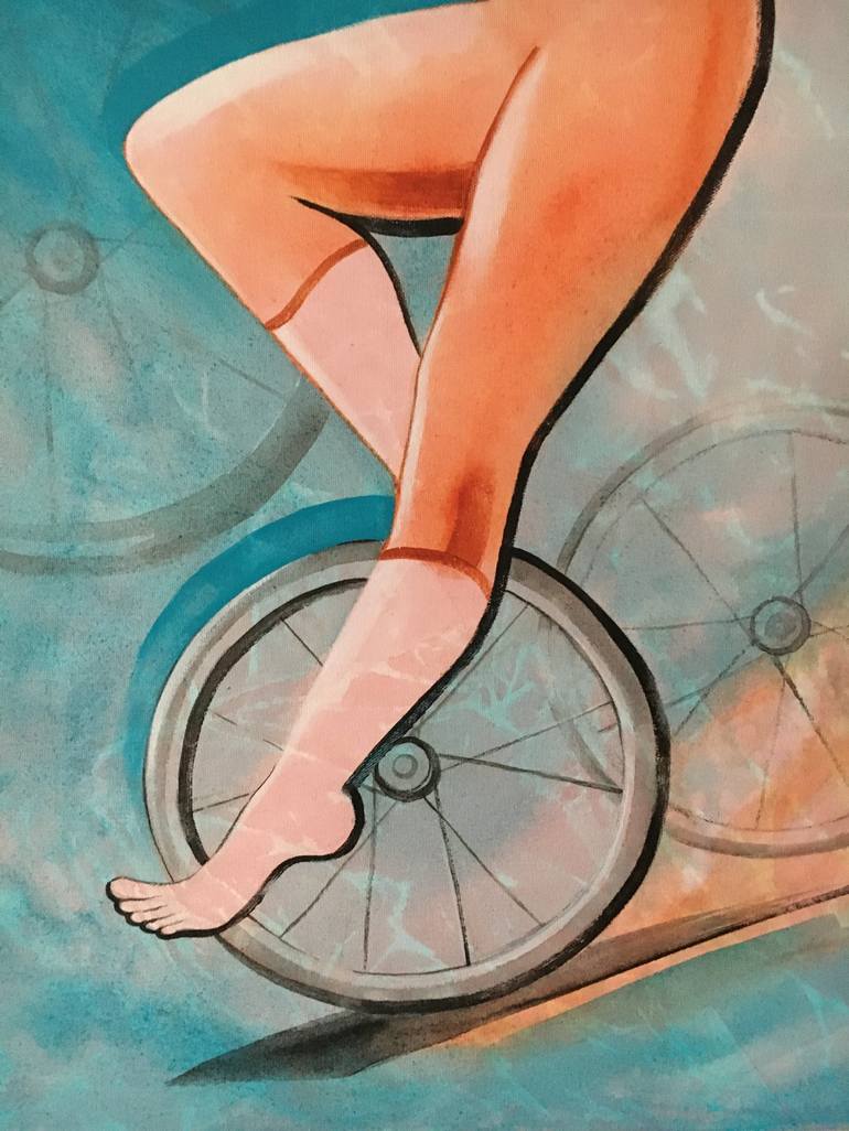 Original Figurative Bicycle Painting by Svetlana Rezvaya