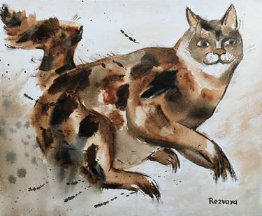 Original Cats Paintings by Svetlana Rezvaya