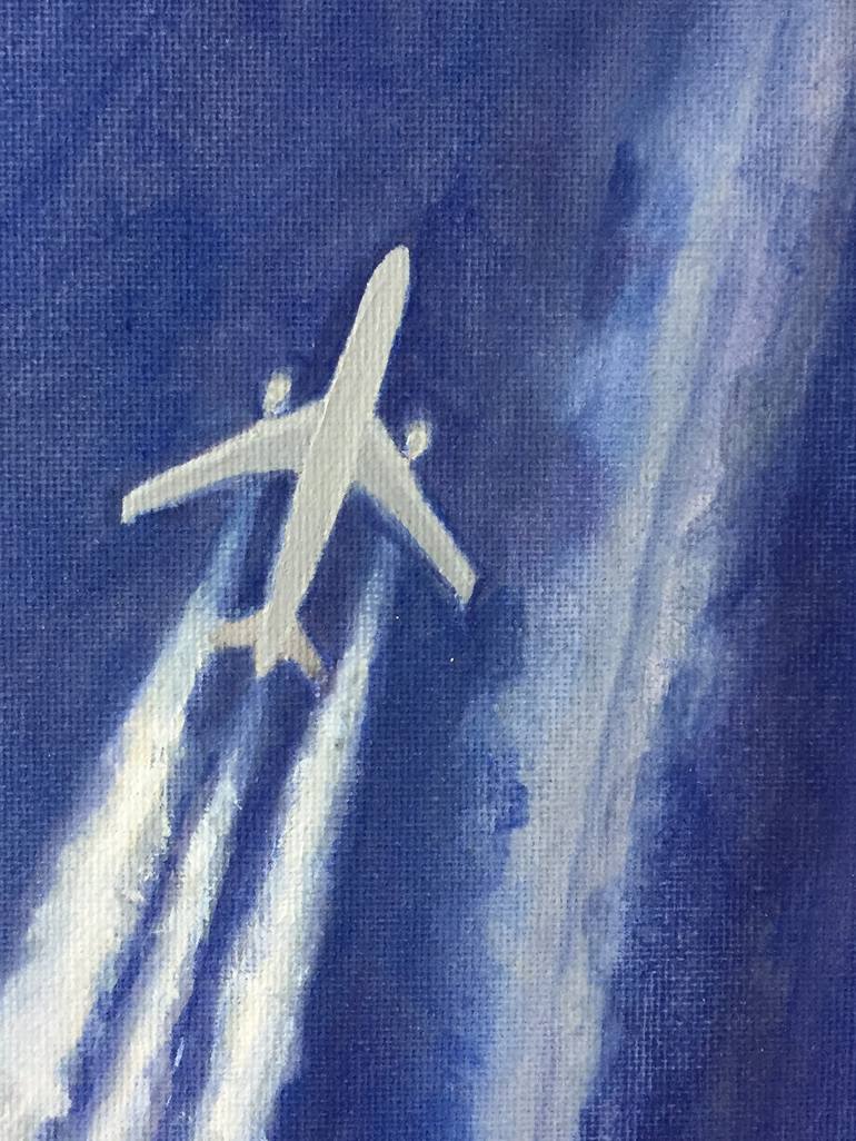 Original Aeroplane Painting by Nina Zemlynaya