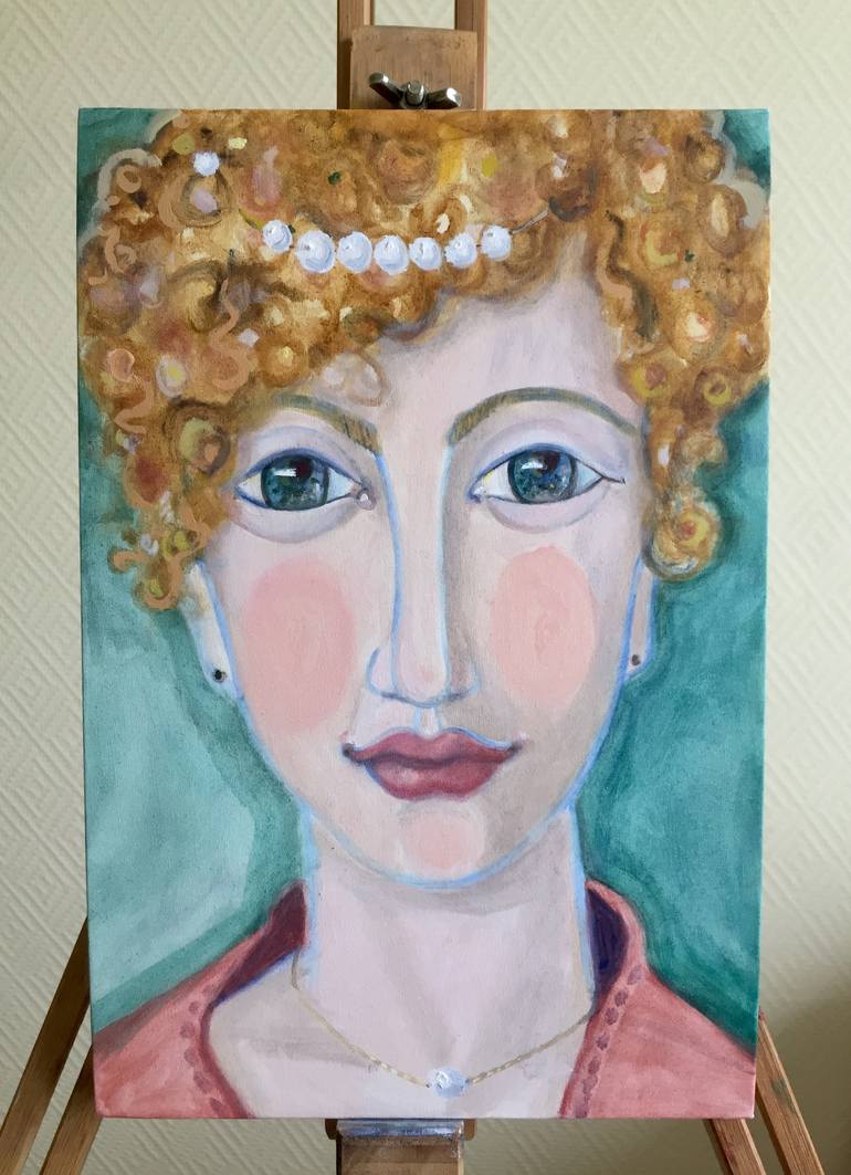 Original Expressionism Portrait Painting by Nina Zemlynaya