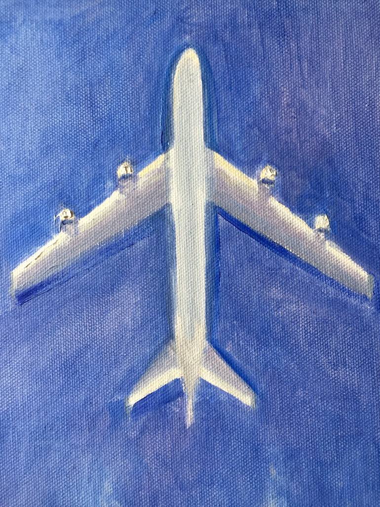 Original Airplane Painting by Nina Zemlynaya