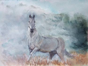 Print of Realism Horse Paintings by Irina Loktionova