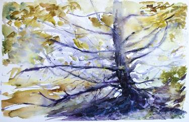Print of Abstract Expressionism Tree Paintings by Irina Loktionova