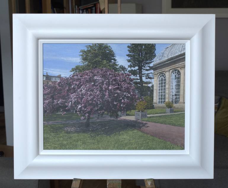 Original Impressionism Garden Painting by Michael E Mullen