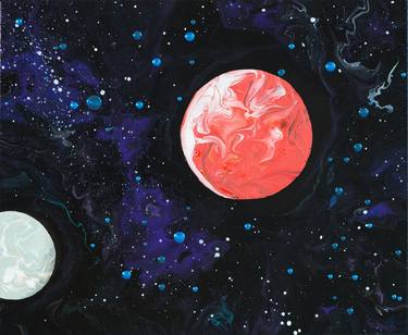 Original Outer Space Paintings by Carola Vahldiek