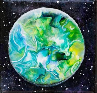 Original Conceptual Outer Space Paintings by Carola Vahldiek