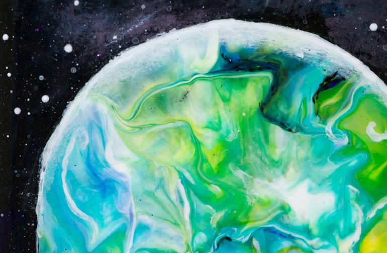 Original Conceptual Outer Space Painting by Carola Vahldiek