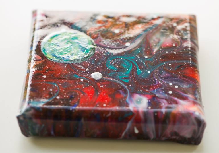 Original Abstract Outer Space Painting by Carola Vahldiek