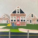 Shingled Cottages with Blue Chair by Gustave Carlson
