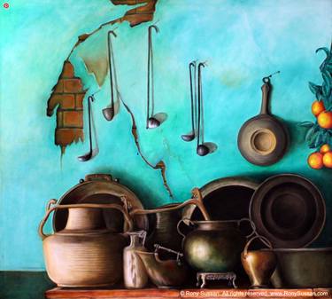 Original Realism Kitchen Paintings by Rony Sussan