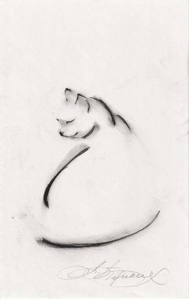 Original Abstract Cats Drawings by Anastasia Terskih