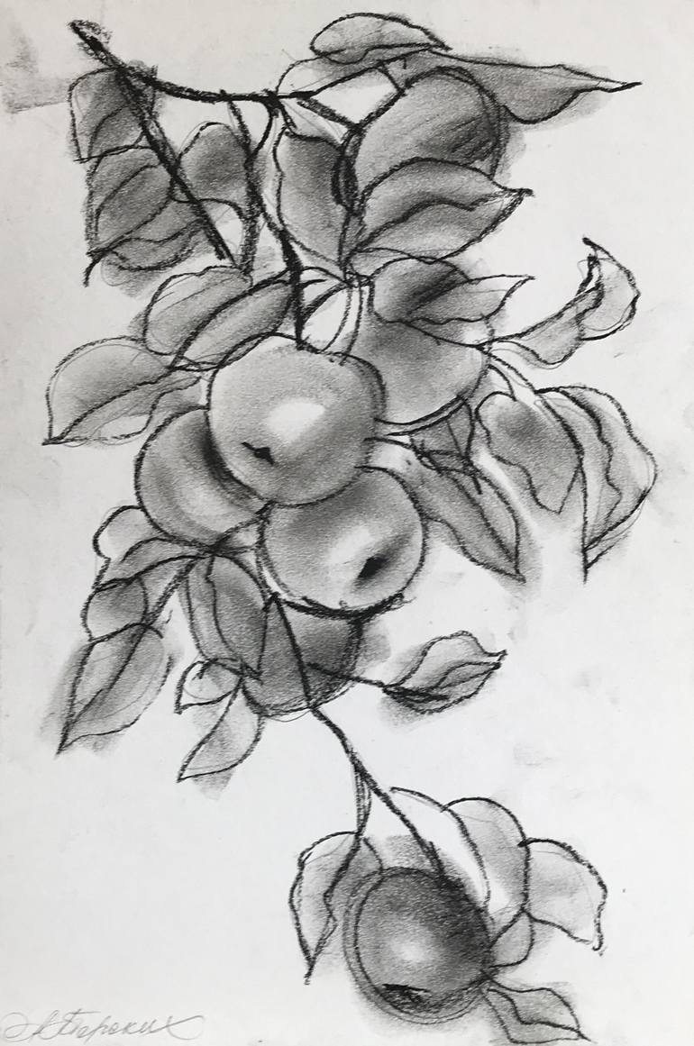 Apple tree' Drawing by Anastasia Terskih | Saatchi Art