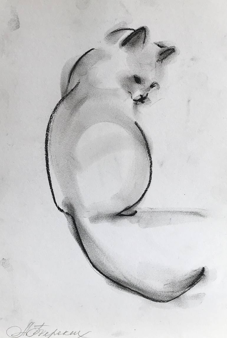 CAT GAME Drawing by Anastasia Terskih